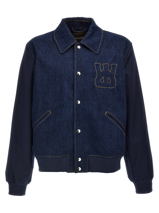 Wales Bonner The Echo Denim Varsity Jacket