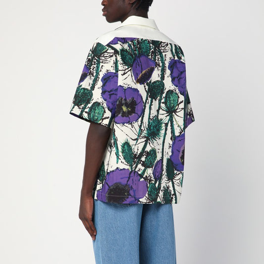 Wales Bonner Highlife bowling shirt with purple print