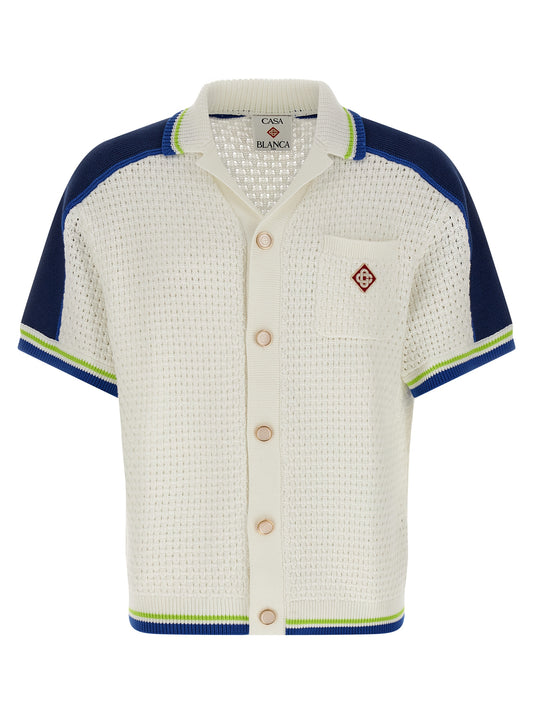 Casablanca Tennis Cotton Crochet Shirt