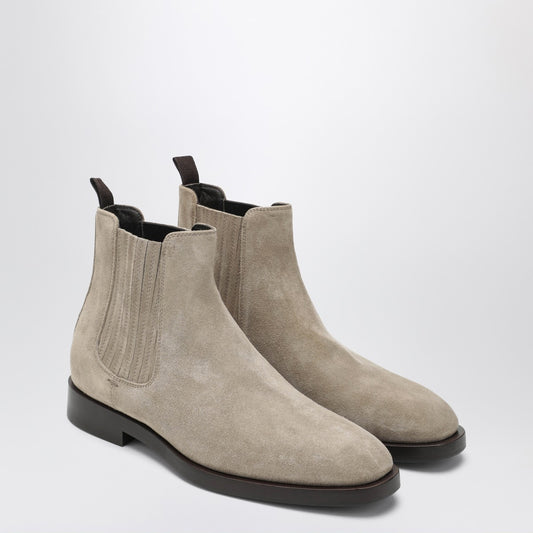 Brunello Cucinelli Light beige suede Chelsea boots