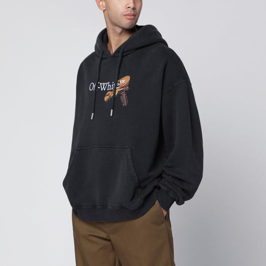 Off White Off-White™ Washed black Cupid Arrow Skate Logo hoodie