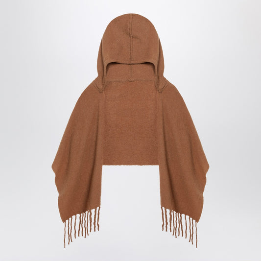 Destin Brown wool hooded cape