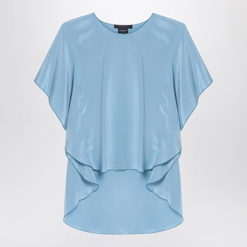 Max Mara Pianoforte Light blue flowy silk blouse