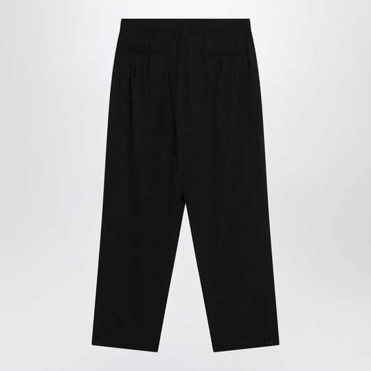 LEMAIRE Black drawstring pants in wool blend