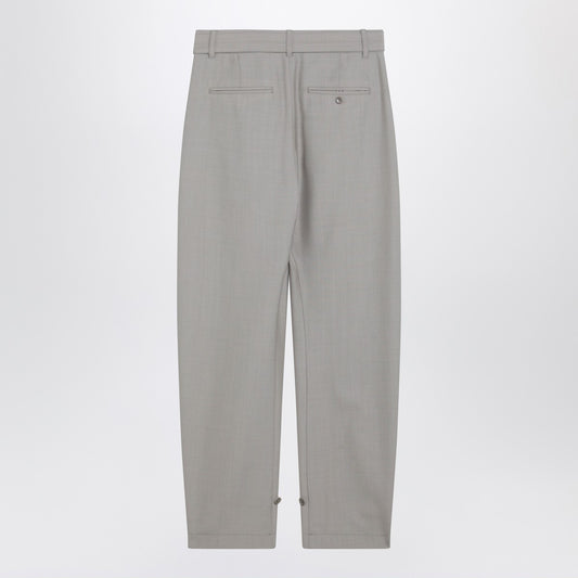 LEMAIRE Taupe trousers with ankle tabs