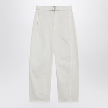 LEMAIRE Cream trousers with belt