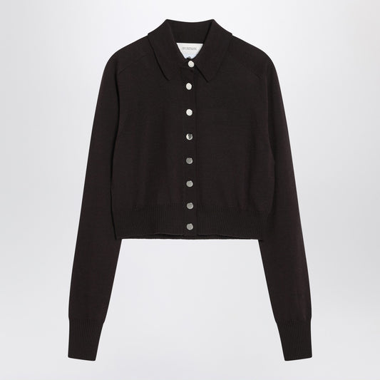 Sportmax Dark brown cardigan in wool