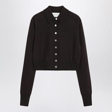 Sportmax Dark brown cardigan in wool