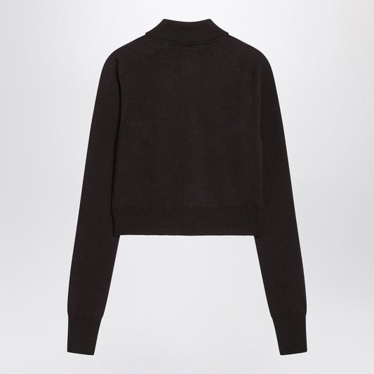 Sportmax Dark brown cardigan in wool