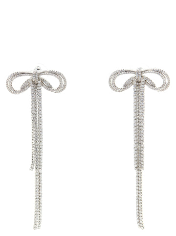Self-Portrait Double Crystal Bow Earrings