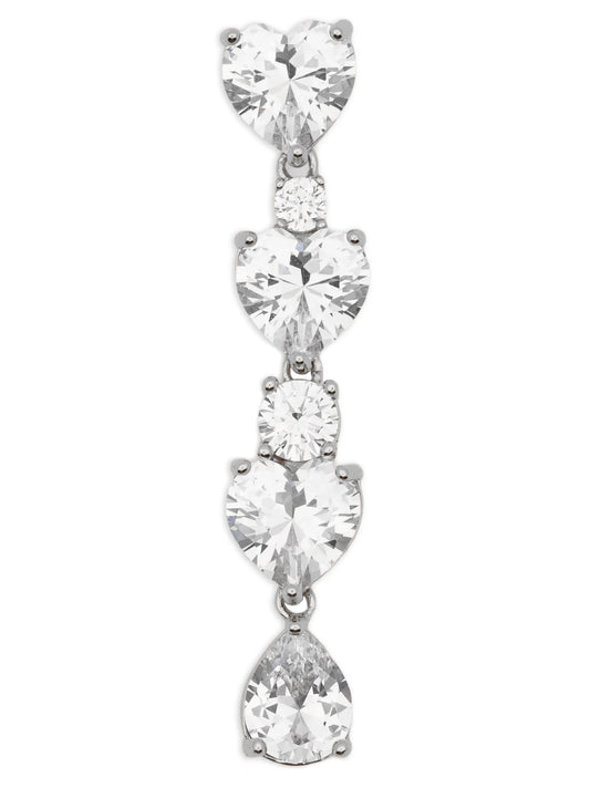 Self-Portrait Crystal Heart Tiered Earrings