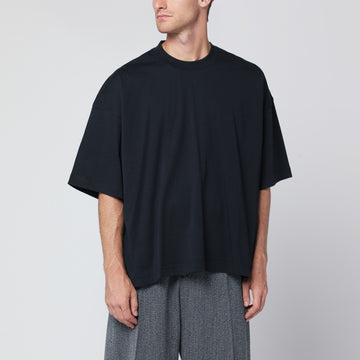 STUDIO NICHOLSON Oversized navy blue cotton T-shirt