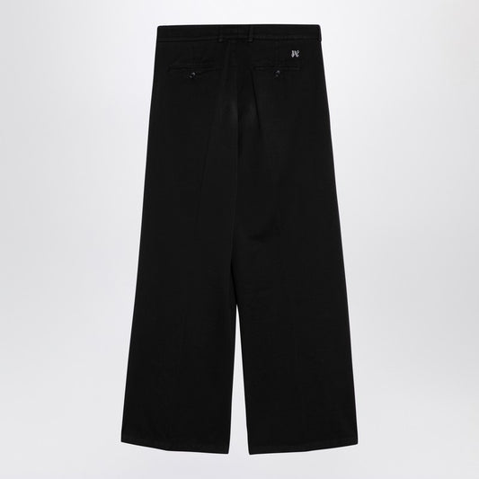 Palm Angels Black cotton wide trousers