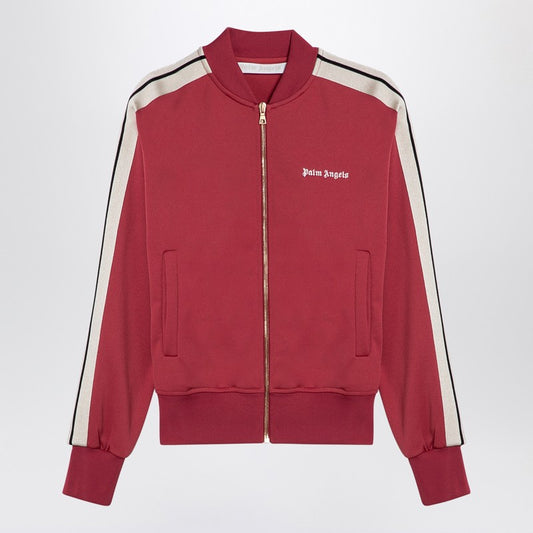 Palm Angels Earth Red zip sweatshirt with logo