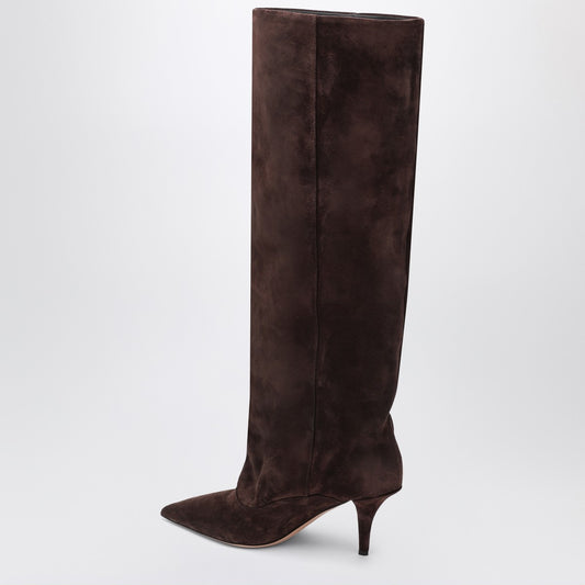 Paris Texas Tall boots in chocolate-coloured suede