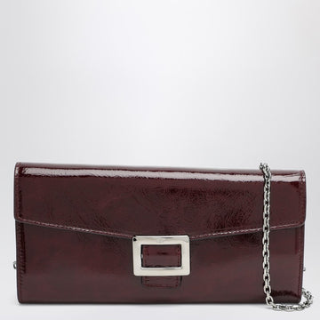 ROGER VIVIER Belle Vivier dark violet patent leather wallet with chain