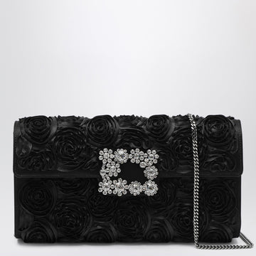 ROGER VIVIER Black Flower clutch bag Efflorescence