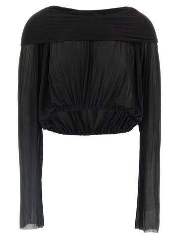 Rick Owens Crooped Hooded Tunic Sweater