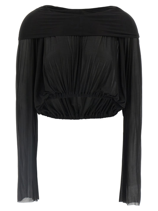 Rick Owens Crooped Hooded Tunic Sweater