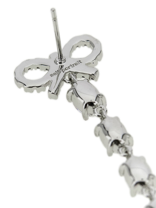 Self-Portrait Bow Pearl Droplet Earrings