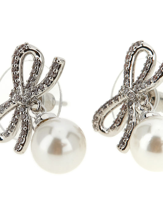 Self-Portrait Bow Pearl Earrings