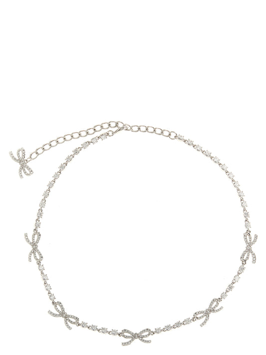 Self-Portrait Crystal Bow Necklace