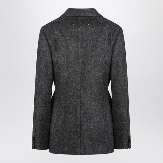 Maison Margiela Dark gray single-breasted wool blazer