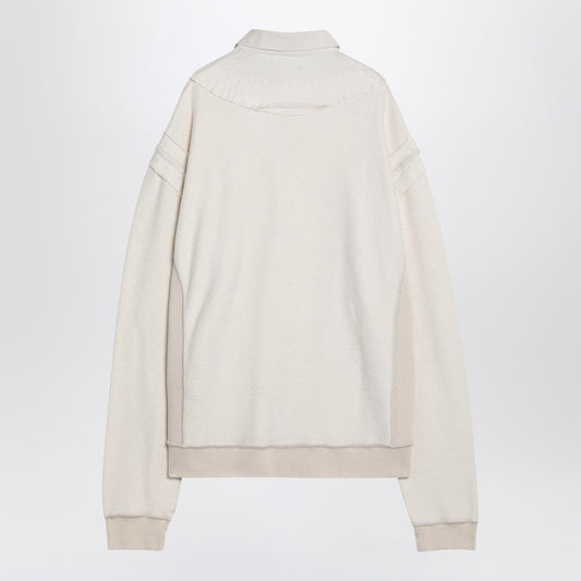 Maison Margiela Distressed-effect ecru sweatshirt
