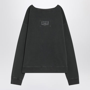 Maison Margiela Faded black sweatshirt with printed logo