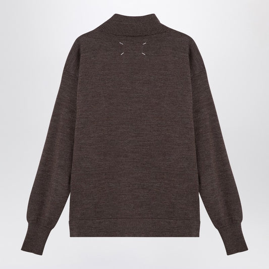 Maison Margiela Brown wool turtleneck sweater