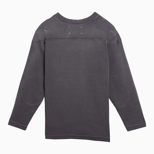 Maison Margiela Aubergine-coloured cotton sweater with logo