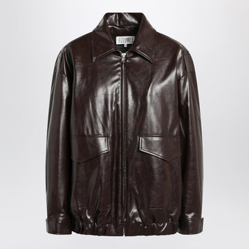 MM6 Maison Margiela Burgundy faux leather jacket
