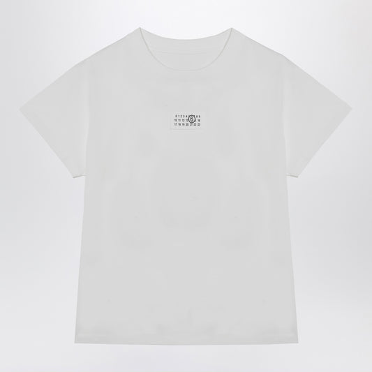 MM6 Maison Margiela White T-shirt with Numeric Signature patch