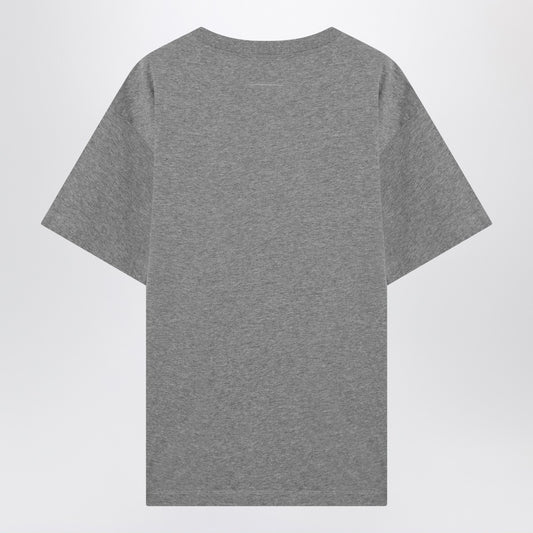 MM6 Maison Margiela Grey mélange cotton T-shirt with gloves