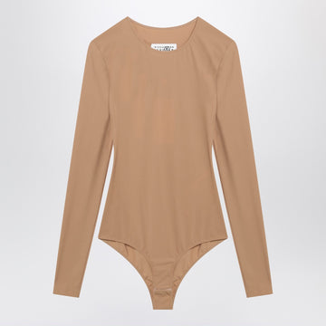 MM6 Maison Margiela Skin-tone bodysuit in lycra jersey
