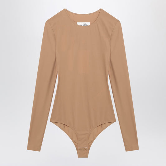 MM6 Maison Margiela Skin-tone bodysuit in lycra jersey