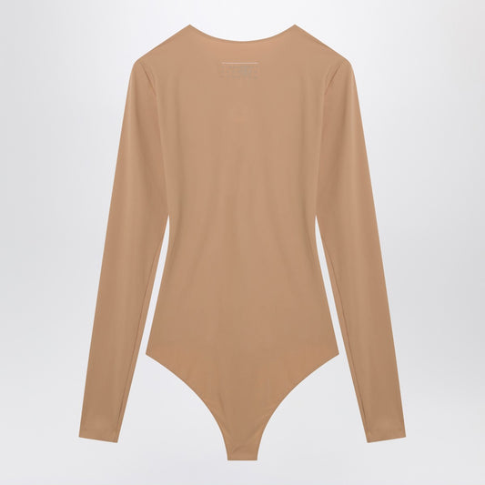 MM6 Maison Margiela Skin-tone bodysuit in lycra jersey