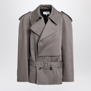 MM6 Maison Margiela Short double-breasted grey trench coat