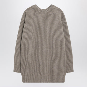 MM6 Maison Margiela Oversized beige ribbed sweater