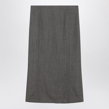 MM6 Maison Margiela Brown and beige patterned wool midi skirt