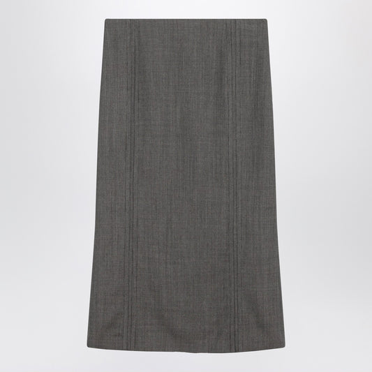 MM6 Maison Margiela Brown and beige patterned wool midi skirt