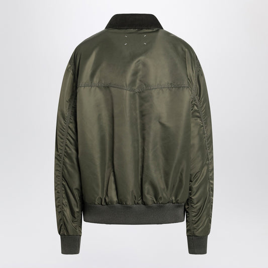 Maison Margiela Khaki green padded nylon bomber jacket