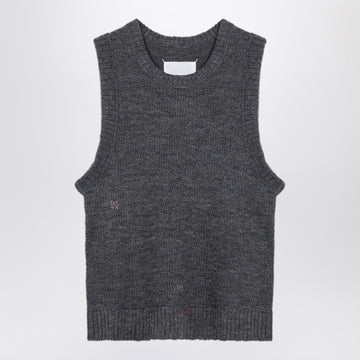 Maison Margiela Grey knitted sleeveless top