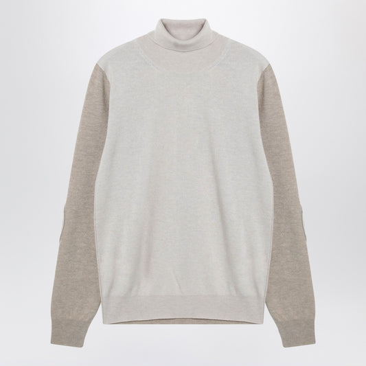 Maison Margiela Two-tone wool turtleneck sweater