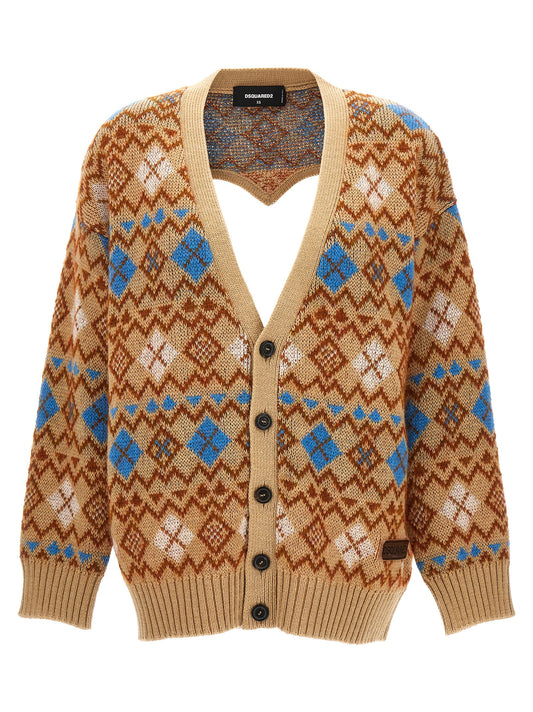 Dsquared2 Heart Vintage Shetland Cardigan