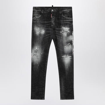Dsquared2 Rocky Mountains black washed jeans with wear
