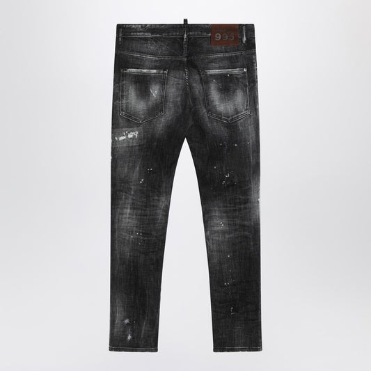 Dsquared2 Rocky Mountains black washed jeans with wear