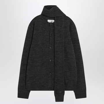 MM6 Maison Margiela Grey wool-blend cardigan with scarf