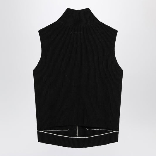 MM6 Maison Margiela Vest with zip black in cotton blend
