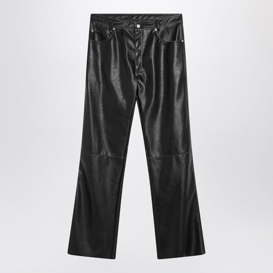MM6 Maison Margiela Black faux leather trousers
